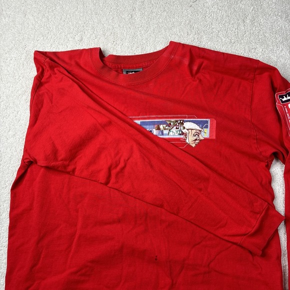 Vintage JNCO Shirt Men's Large Red Long Sleeve Eyes Face Grunge Y2K 2000s Rare - Picture 13 of 16